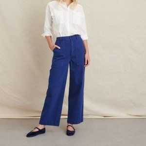 Alex Mill Woman's 14 Blue High Waisted Straight Wide Leg Ankle Cropped Pants